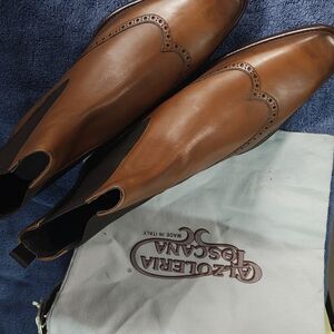 Calzoleria Toscana 8543 Calfskin Wingtip Boots. Available in mahogany